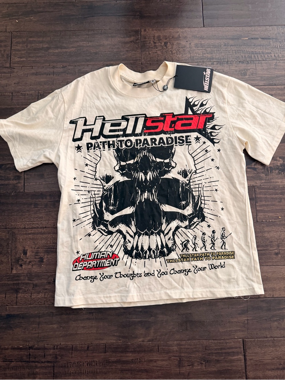 Hellstar Path to Paradise Men’s Graphic Tee - Cream/Black/Red